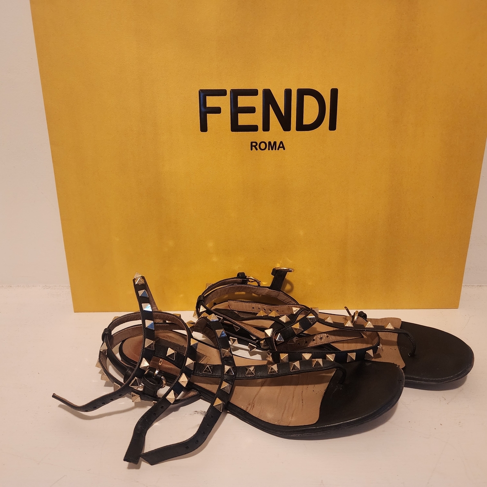 Valentino Black Studded Women's Sandals
